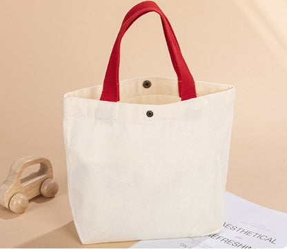 Canvas Grocery Shopping Tote Bag Single Shoulder Bag Daily Casual Bag For Students
