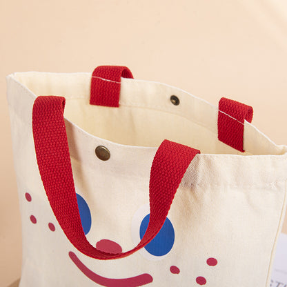 Canvas Grocery Shopping Tote Bag Single Shoulder Bag Daily Casual Bag For Students