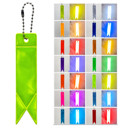 Ribbon Shape Reflective Key Tag 4.3 x 1"