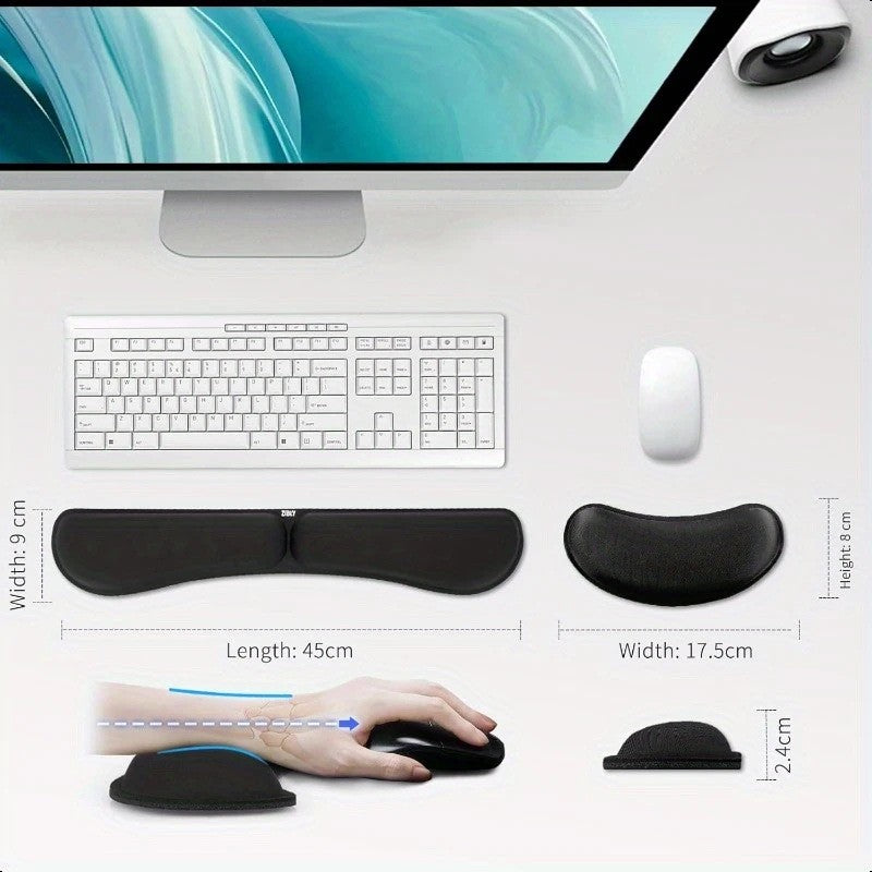 Foldable Keyboard Hand Rest Cushion W/ Memory Foam Set