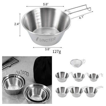 Large Salad Bowl for Sharing Snow Slide Bowl W/ Folding Handle 16 Oz.