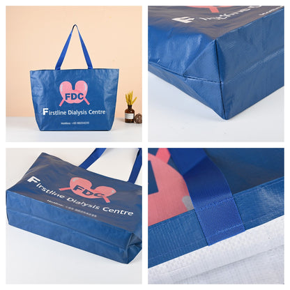 Heathered Laminated Woven PP Shopping Tote Bag 19 x 13 x 6"