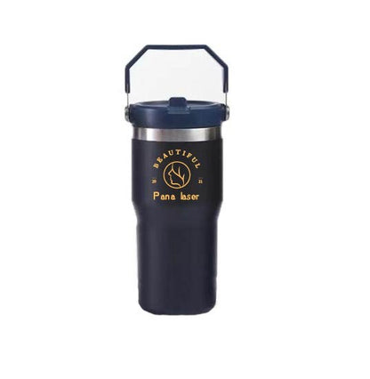20Oz Stainless Steel Bottle with Carry Loop and Straw