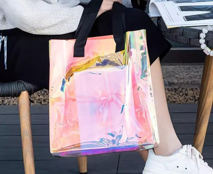 Iridescent Hologram PVC Tote Bag