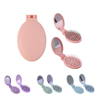 Foldable Hollow Mirror Comb 2 - in - 1