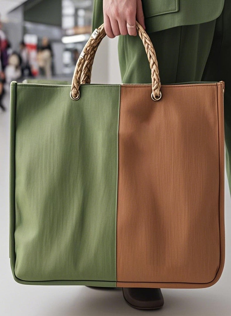 Two Tone Canvas Tote