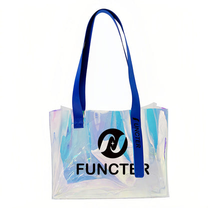 Iridescent Clear PVC Tote Bag 11 x 12"