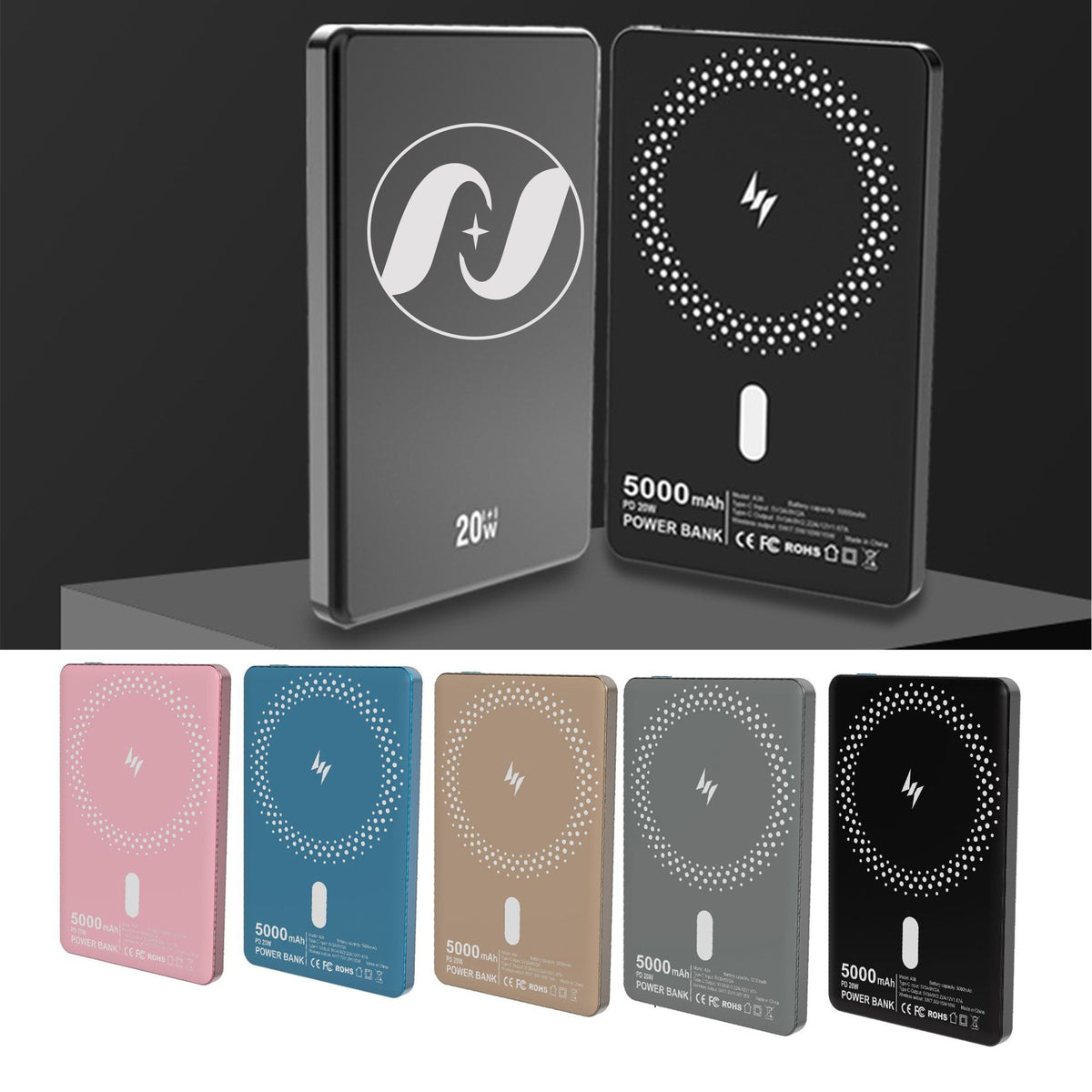 5000mAh Magnetic Wireless Power Bank Input/Output Fast Charging Power Bank