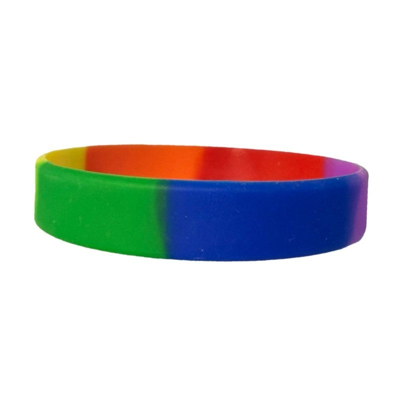 Six-Color Segmented Silicone Wristband 8.3"