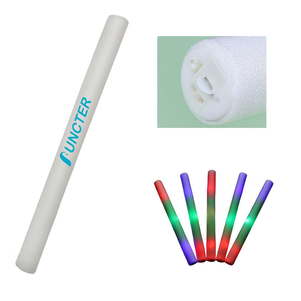 Colorful LED Foam Light Up Glow Stick 19 x 1.6"