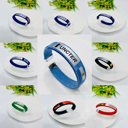 Custom Flag Pattern Wristband W/ Metal Clasp