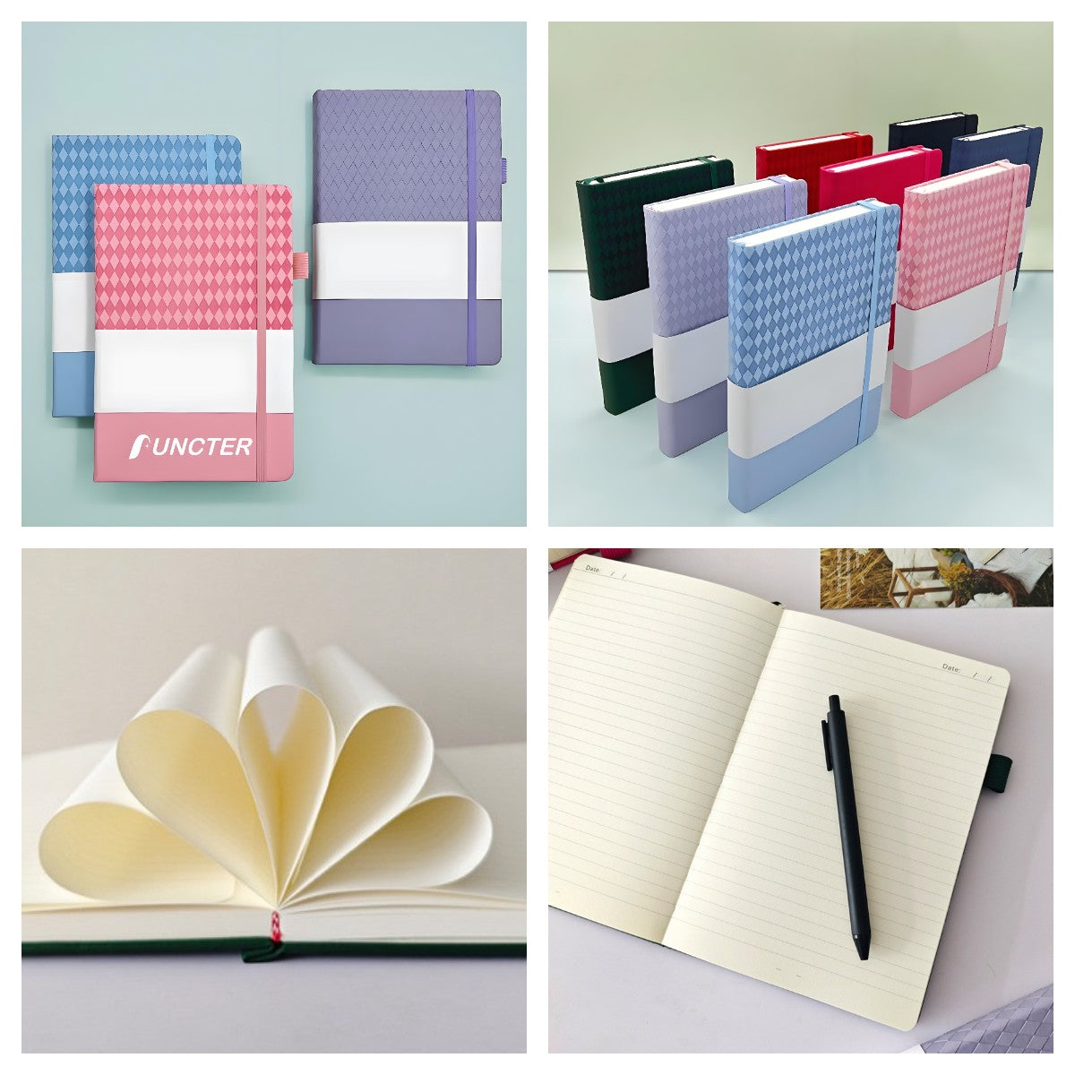 A5 PU Leather Lined Notebook W/Pen Sleeve