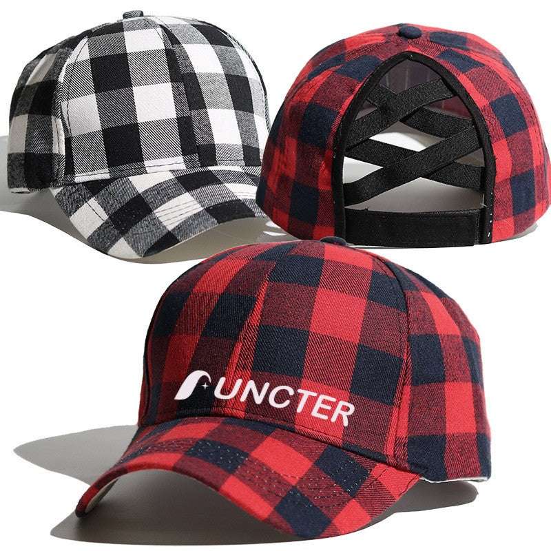 Classic Plaid Ponytail Baseball Cap