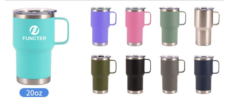 Stainless Steel Insulated Leakproof Hdandle Mug Insulated Cup for Car 20 oz.