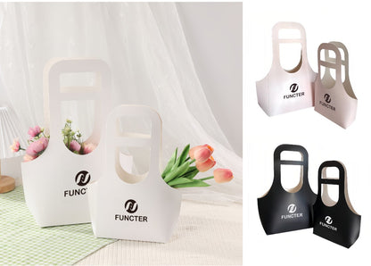 Custom Kraft Bouquet Gift Tote Bag W/ Handle 3 x 6 x 13"