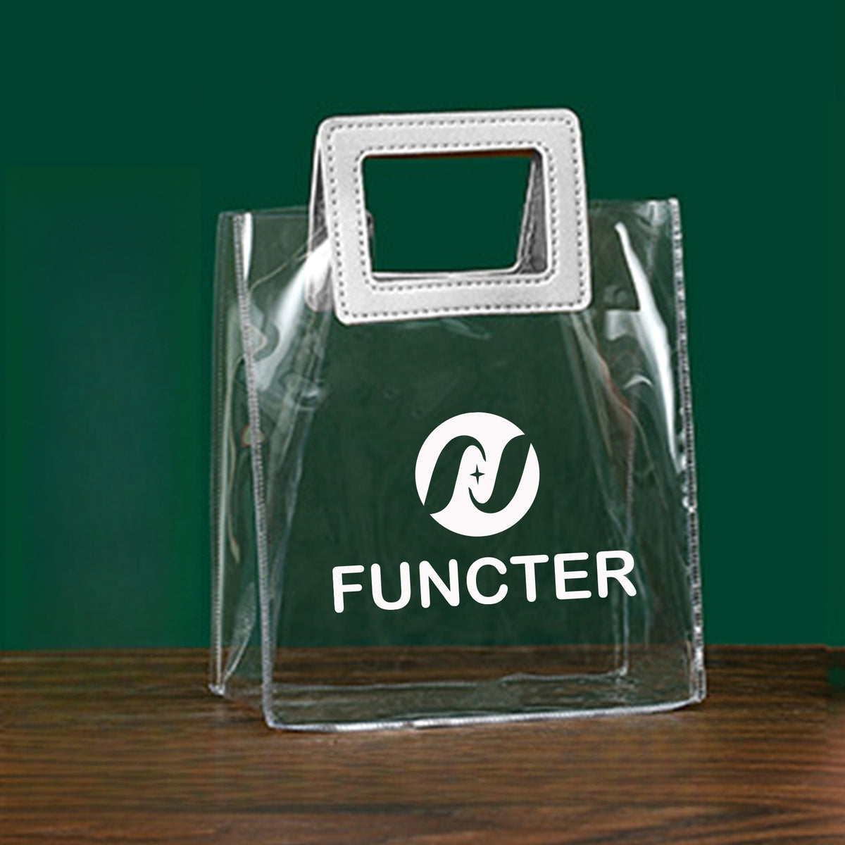 PVC Transparent Reusable Favor Gift Bag W/ Rectangular Handle 7.8x7.8x4.3"