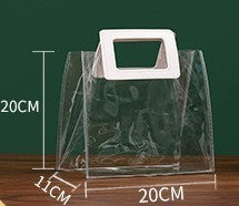 PVC Transparent Reusable Favor Gift Bag W/ Rectangular Handle 7.8x7.8x4.3"