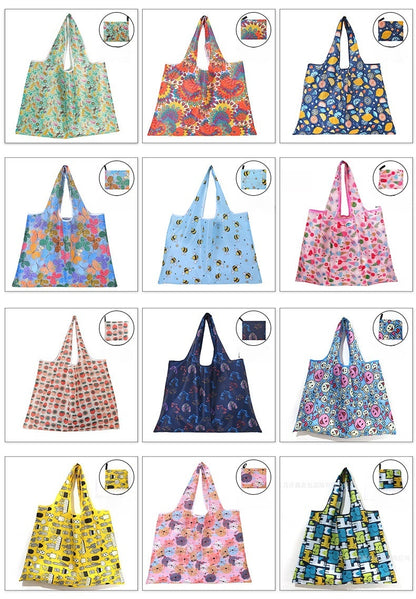 Full Customized Oxfod Foldable Shopping Bag Lightweight Waterproof Shoulder Storage Bag