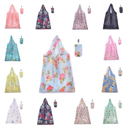 Full Customized Polyester Grocery Foldable Shoulder Bag Travel Shopping Tote Bag