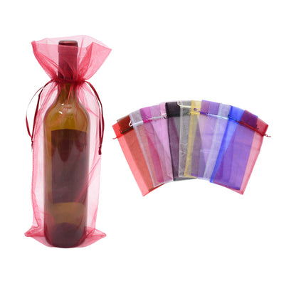 Organza Wine Bottle Drawstring Bag