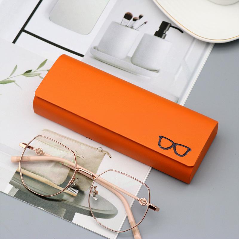 Portable Hard Shell Leather Glasses Case