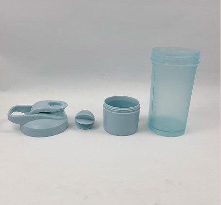 Double Layer Protein Shaker Bottle W/ Independent Powder Storage Compartment 16 oz.