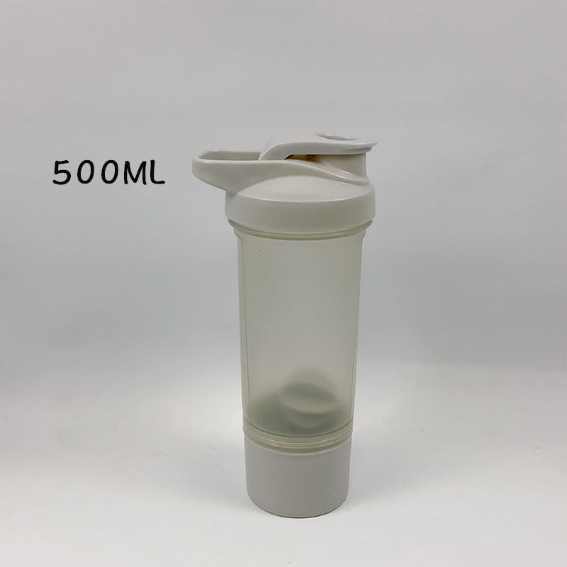 Double Layer Protein Shaker Bottle W/ Independent Powder Storage Compartment 16 oz.