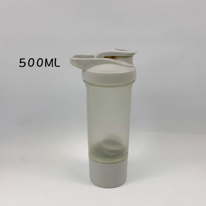 Double Layer Protein Shaker Bottle W/ Independent Powder Storage Compartment 16 oz.