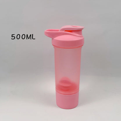 Double Layer Protein Shaker Bottle W/ Independent Powder Storage Compartment 16 oz.