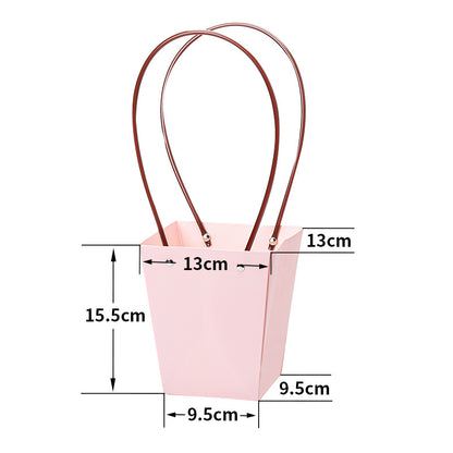 Trapezium Kraft Paper Bouquet Gift Tote Bag W/ Handle