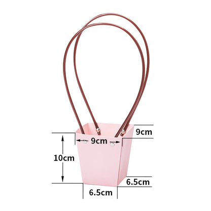 Trapezium Kraft Paper Bouquet Gift Tote Bag W/ Handle