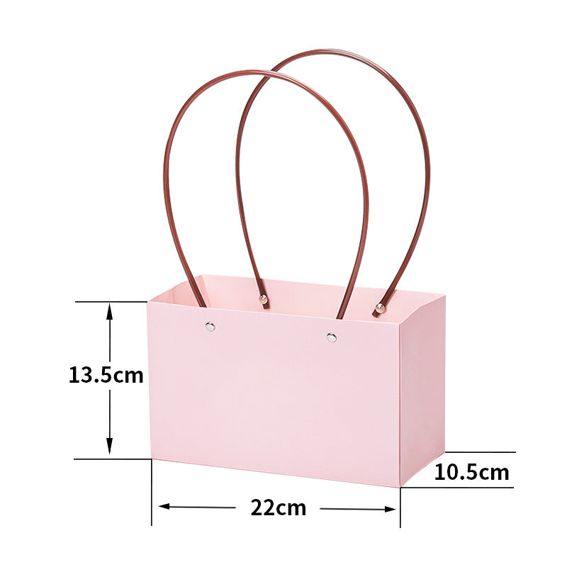 Trapezium Kraft Paper Bouquet Gift Tote Bag W/ Handle