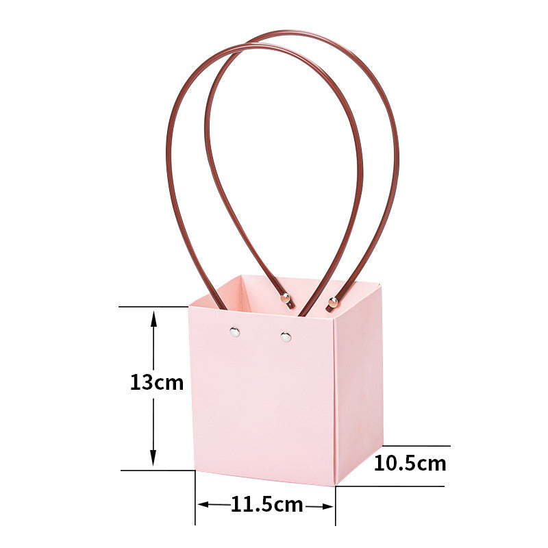 Trapezium Kraft Paper Bouquet Gift Tote Bag W/ Handle