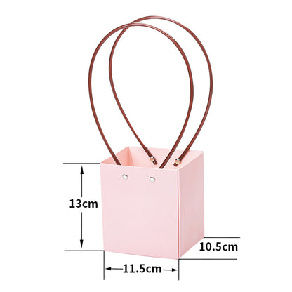 Trapezium Kraft Paper Bouquet Gift Tote Bag W/ Handle