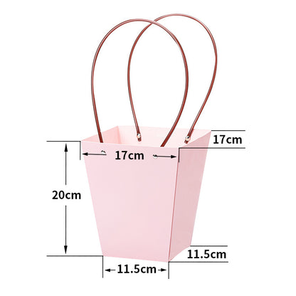 Trapezium Kraft Paper Bouquet Gift Tote Bag W/ Handle