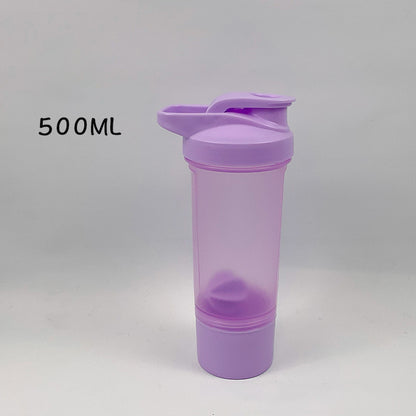 Double Layer Protein Shaker Bottle W/ Independent Powder Storage Compartment 16 oz.
