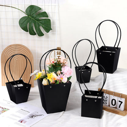 Trapezium Kraft Paper Bouquet Gift Tote Bag W/ Handle
