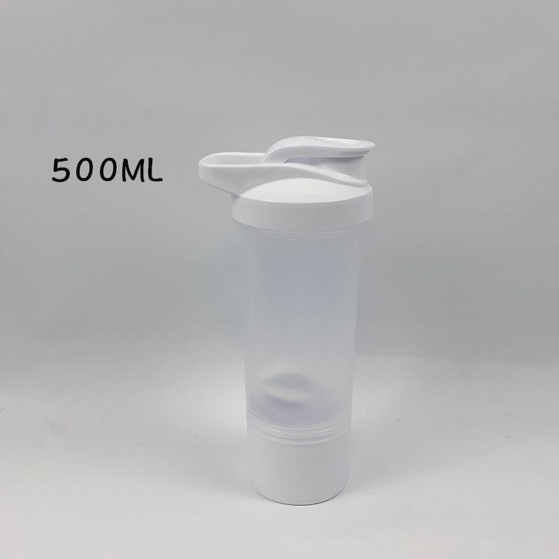 Double Layer Protein Shaker Bottle W/ Independent Powder Storage Compartment 16 oz.