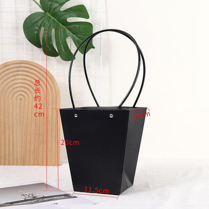 Trapezium Kraft Paper Bouquet Gift Tote Bag W/ Handle