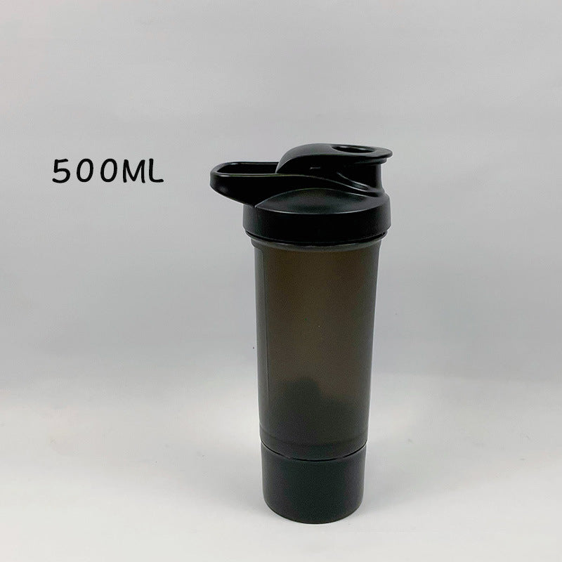 Double Layer Protein Shaker Bottle W/ Independent Powder Storage Compartment 16 oz.