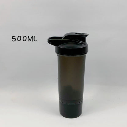 Double Layer Protein Shaker Bottle W/ Independent Powder Storage Compartment 16 oz.