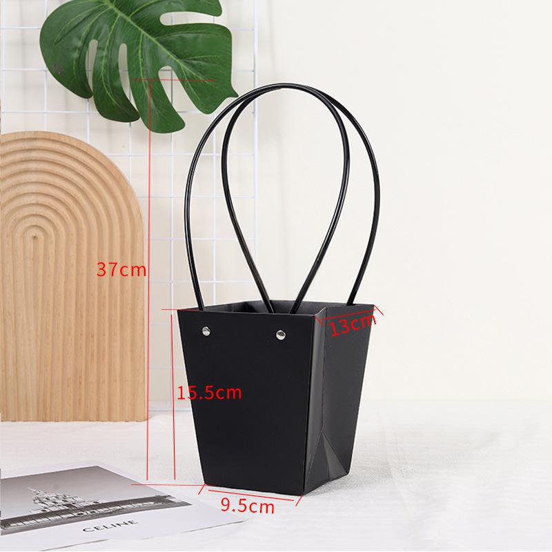 Trapezium Kraft Paper Bouquet Gift Tote Bag W/ Handle