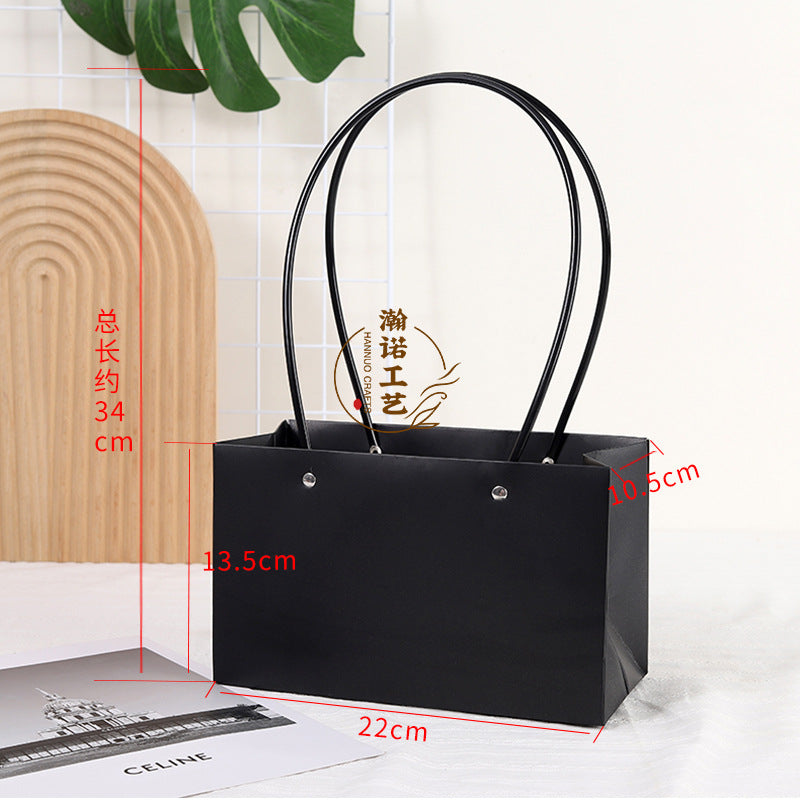 Trapezium Kraft Paper Bouquet Gift Tote Bag W/ Handle