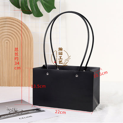Trapezium Kraft Paper Bouquet Gift Tote Bag W/ Handle
