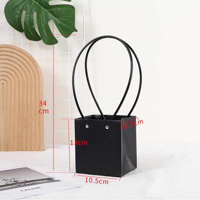 Trapezium Kraft Paper Bouquet Gift Tote Bag W/ Handle