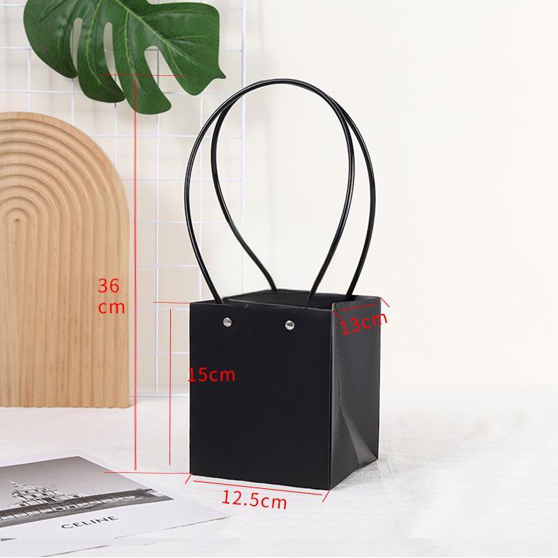 Trapezium Kraft Paper Bouquet Gift Tote Bag W/ Handle