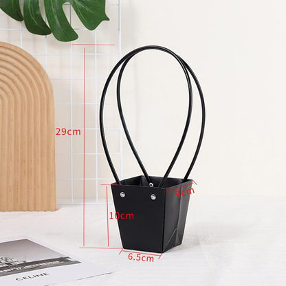 Trapezium Kraft Paper Bouquet Gift Tote Bag W/ Handle