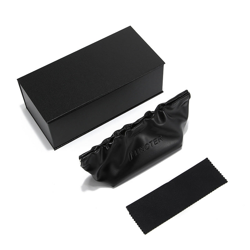 Cloud Pattern PU Leather Sunglasses Storage Bag Set W/ Magnetic Gift Box and Glasses Clothes