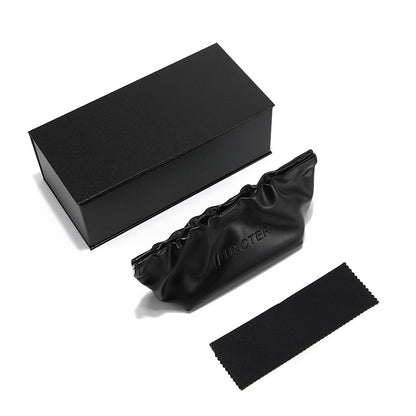 Cloud Pattern PU Leather Sunglasses Storage Bag Set W/ Magnetic Gift Box and Glasses Clothes