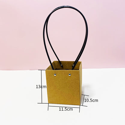 Trapezium Kraft Paper Bouquet Gift Tote Bag W/ Handle